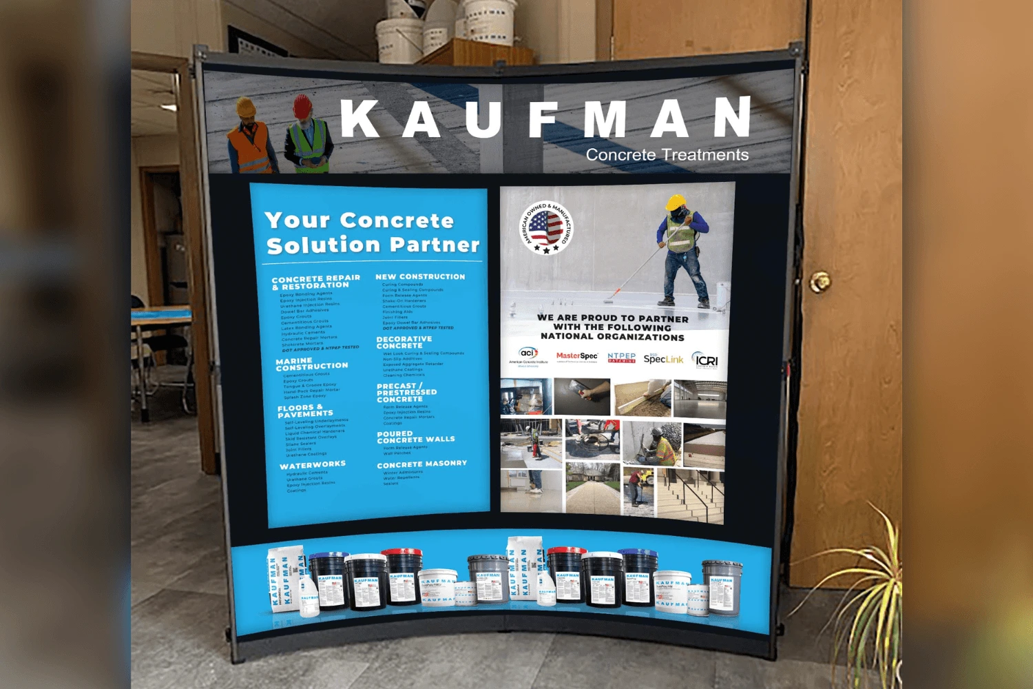 Kaufman Concrete Soultions Tradeshow Booth Graphics