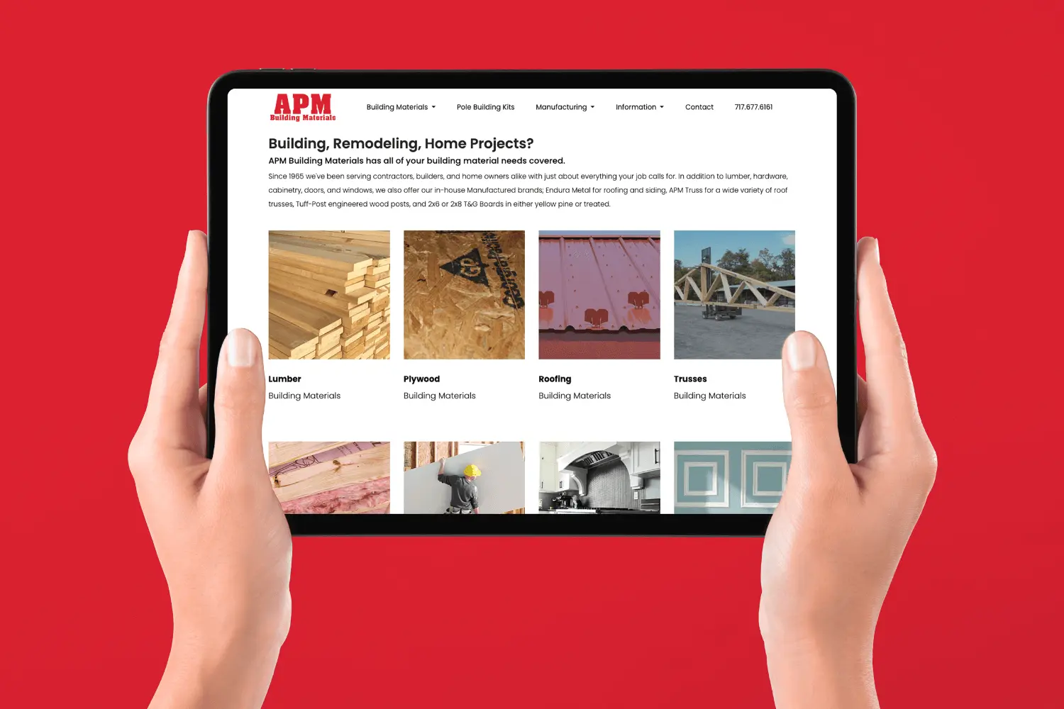 APM Building Materials Website Design & Developement