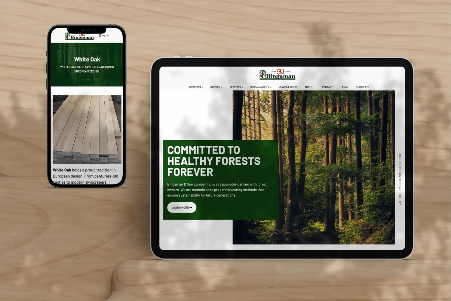 Bingaman & Son Lumber Website Design & Developement